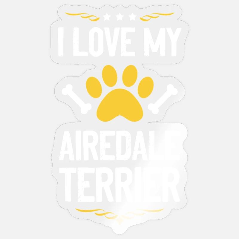 Airedale Terrier Lover Motif - Sticker size S (10 x 10 cm) - transparent glossy