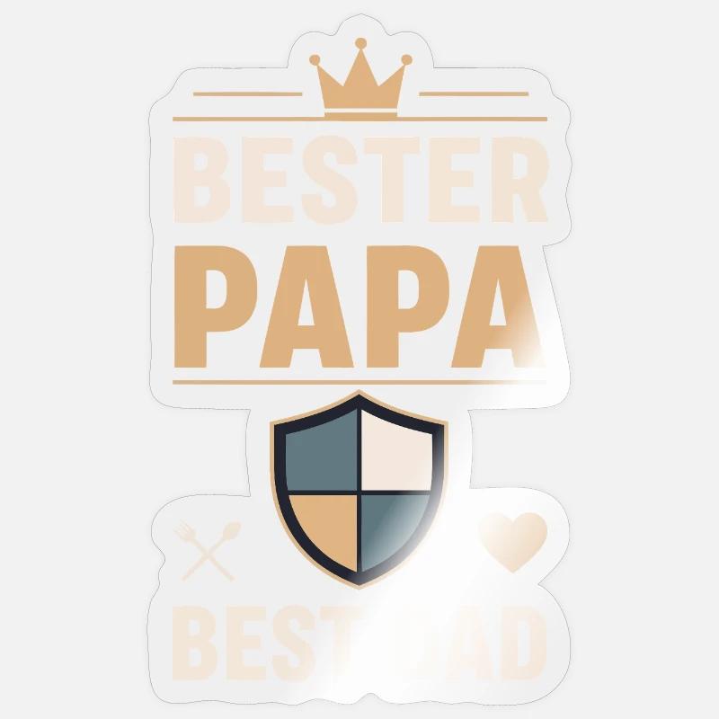 Bester Papa Schild Design - Sticker Größe S (10 x 10 cm) - Transparent glänzend