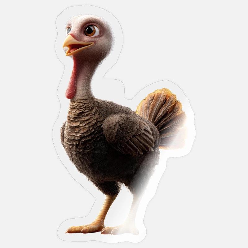 Dinde Poules Oiseaux Dinde - Sticker taille S (10 x 10 cm) - brillant transparent