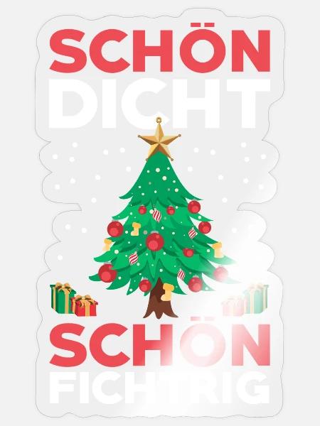Weihnachtsmann Fichten Weihnachtsbaum Weihnachten - Sticker Größe S (10 x 10 cm) - Transparent glänzend