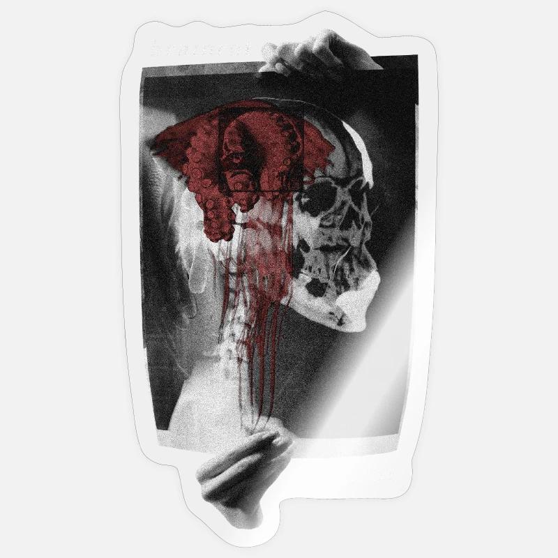 Pourriture cérébrale - Sticker taille S (10 x 10 cm) - brillant transparent