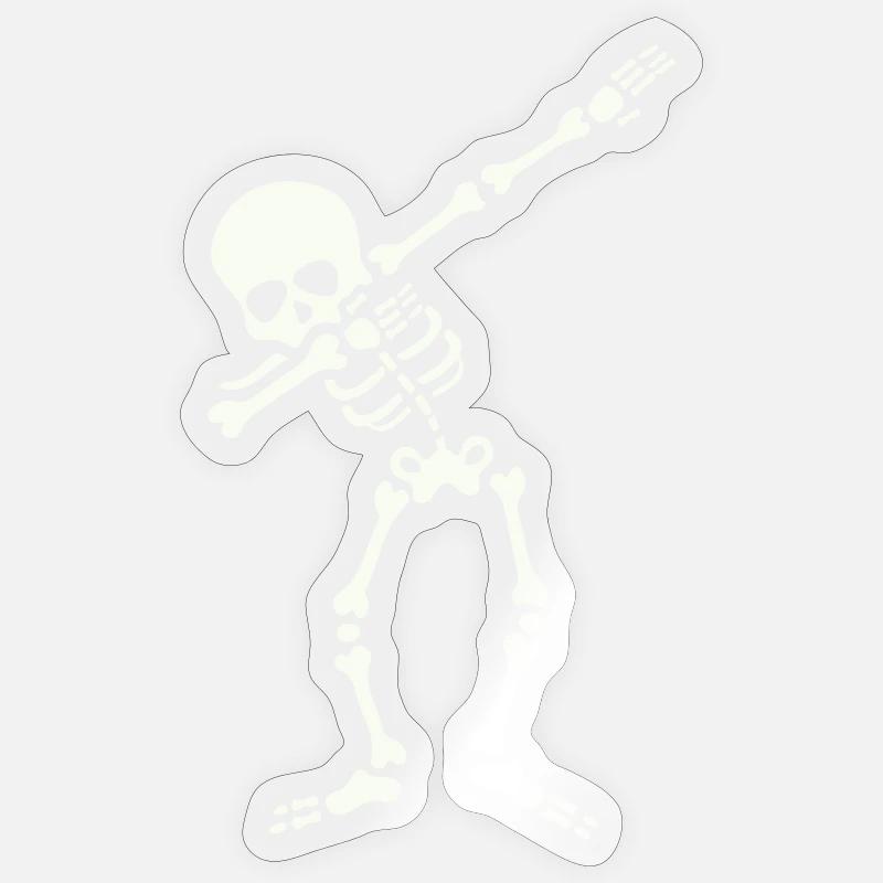 Skeleton Dab Dabbing - Sticker size S (10 x 10 cm) - transparent glossy