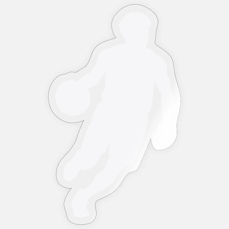 Silhouette de basket sautée - Sticker taille S (10 x 10 cm) - brillant transparent