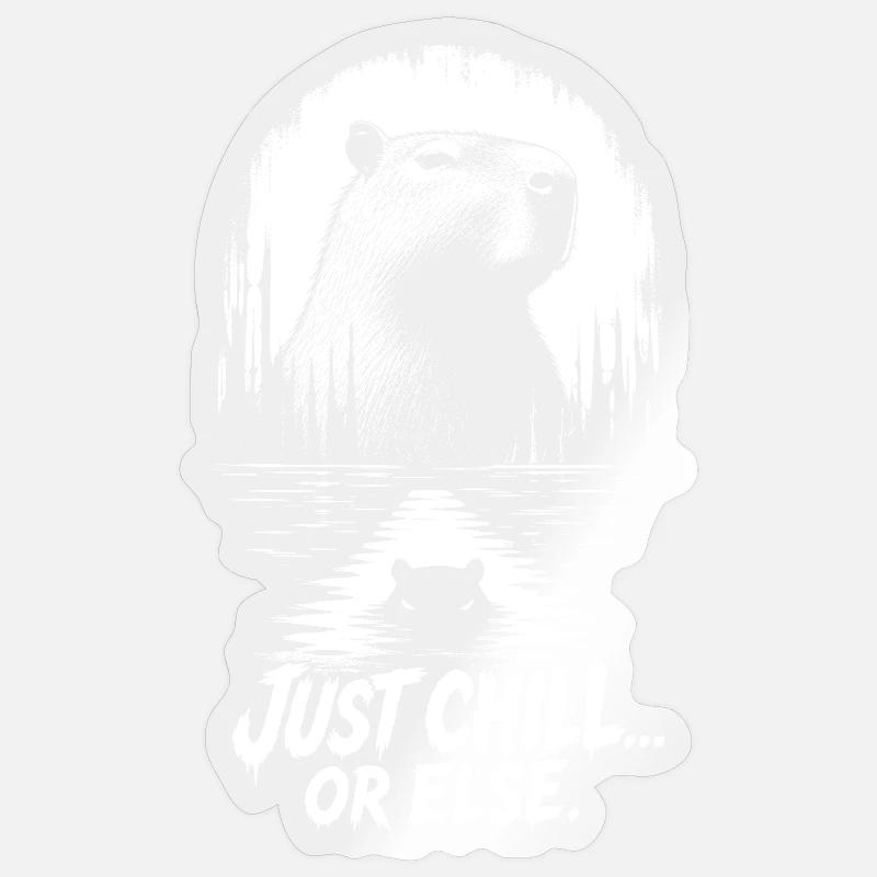 Just Chill Or Else Capybara - Sticker Größe S (10 x 10 cm) - Transparent glänzend