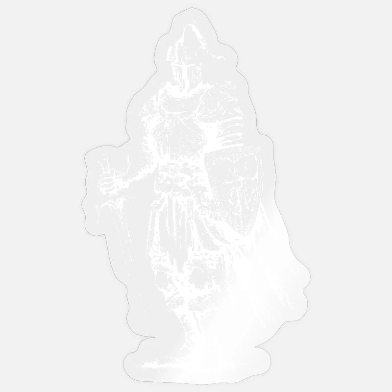 Skelettritter-Rüstung - Sticker Größe S (10 x 10 cm) - Transparent glänzend