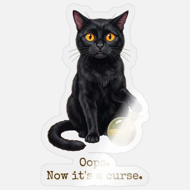 Oups, maintenant c’est une malédiction - Sticker taille S (10 x 10 cm) - brillant transparent