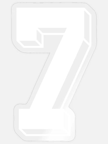 7 Jahre Trikot Nummer 7 sport trikot 7 - Sticker Größe S (10 x 10 cm) - Transparent glänzend