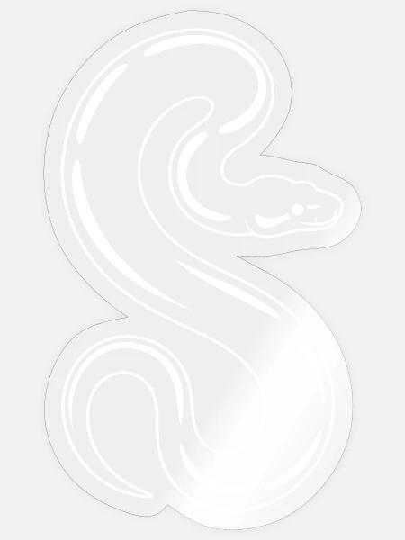 Schlange Linienkunst - Sticker Größe S (10 x 10 cm) - Transparent glänzend