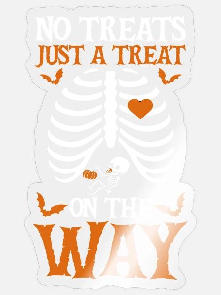 Funny Halloween Pumpkin Pregnancy - Sticker Größe S (10 x 10 cm) - Transparent glänzend