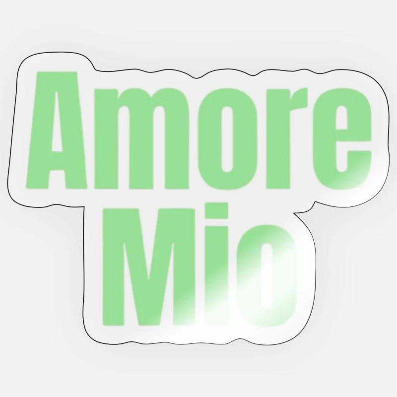 Amore Mio - Sticker taille S (10 x 10 cm) - brillant transparent