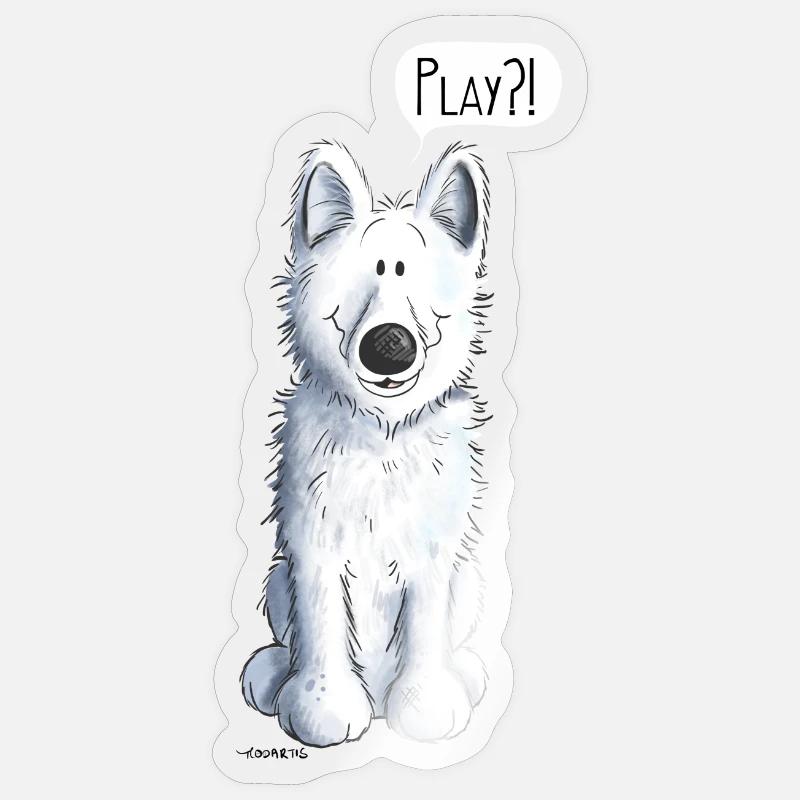 Schweizer Schäferhund Play Sticker Größe S (10 x 10 cm)