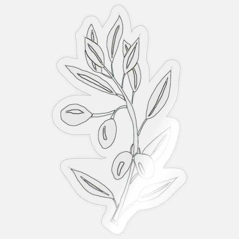 gris olive - Sticker taille S (10 x 10 cm) - brillant transparent