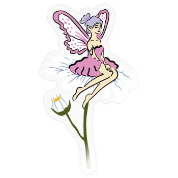 Sonnenblumen Fee - Sticker Größe S (10 x 10 cm) - Transparent glänzend - Vorne