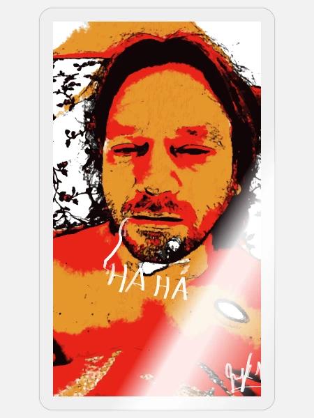 Selbstporträt, HA HA! - Sticker Größe S (10 x 10 cm) - Transparent glänzend