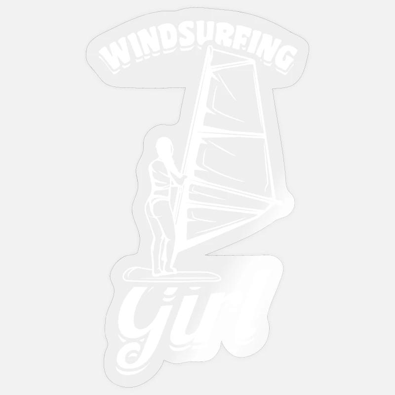 Windsurfer Mädchen Sticker Größe S (10 x 10 cm)