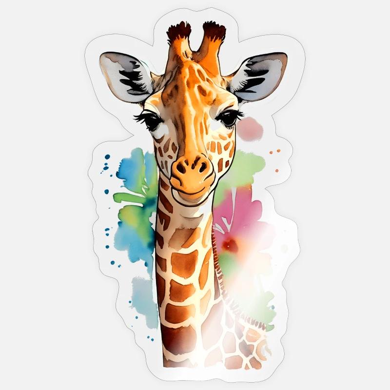 Giraffe - Sticker Größe S (10 x 10 cm) - Transparent glänzend