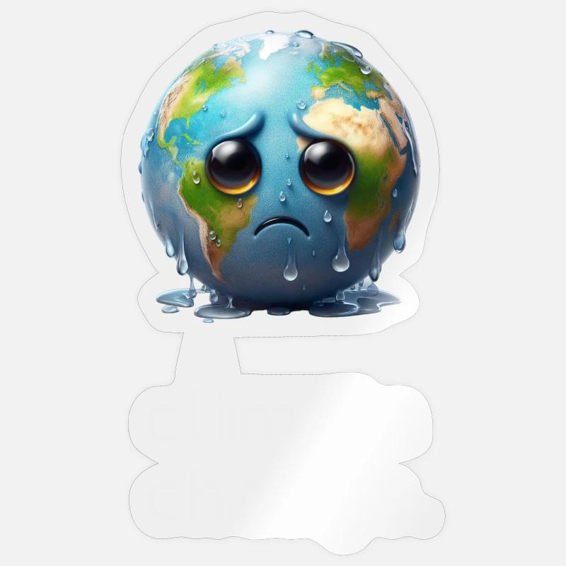 Weeping sad earth climate change Sticker size S (10 x 10 cm)
