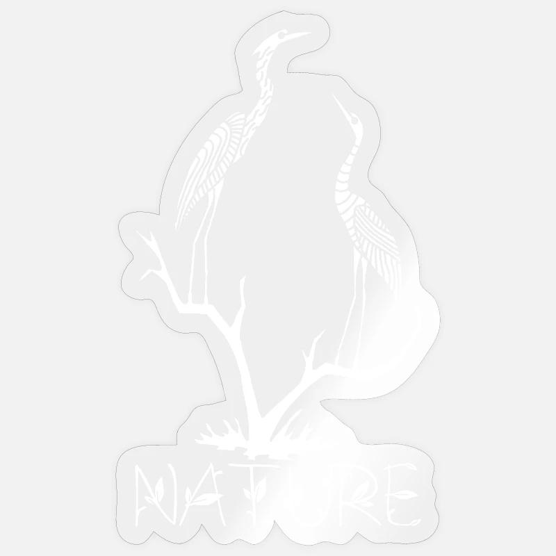 White Birds - Sticker size S (10 x 10 cm) - transparent glossy