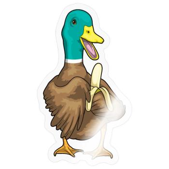 Canard Banane - Sticker taille S (10 x 10 cm) - brillant transparent - Devant