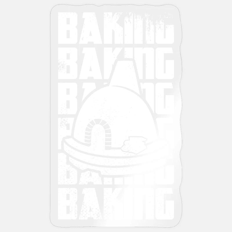 Lustiges Backen - Sticker Größe S (10 x 10 cm) - Transparent glänzend