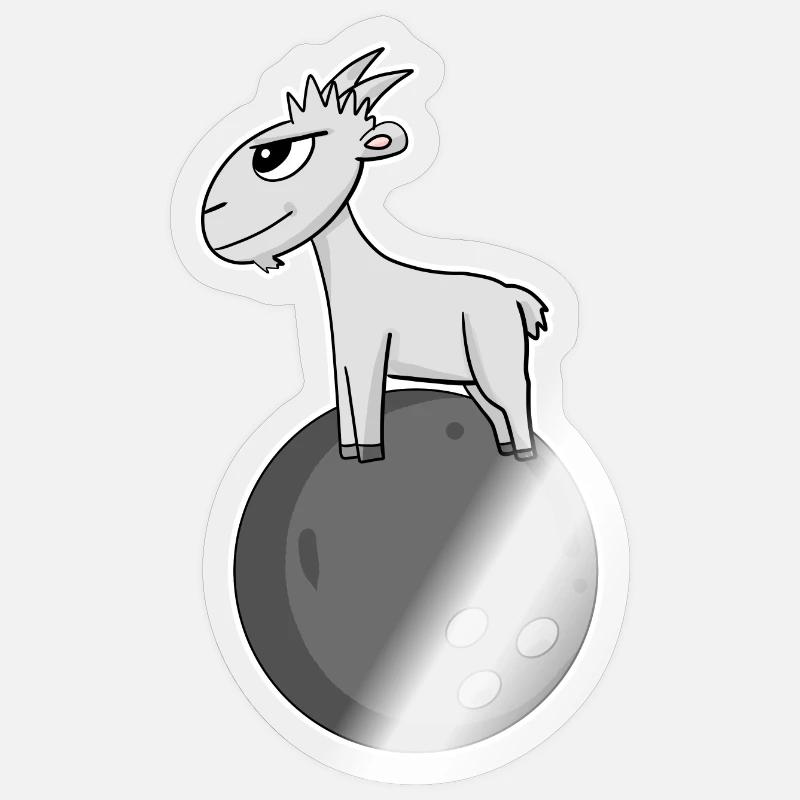 Goat Bowling - Sticker size S (10 x 10 cm) - transparent glossy