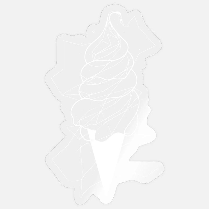 Ice cream cone Drawing - Sticker size S (10 x 10 cm) - transparent glossy