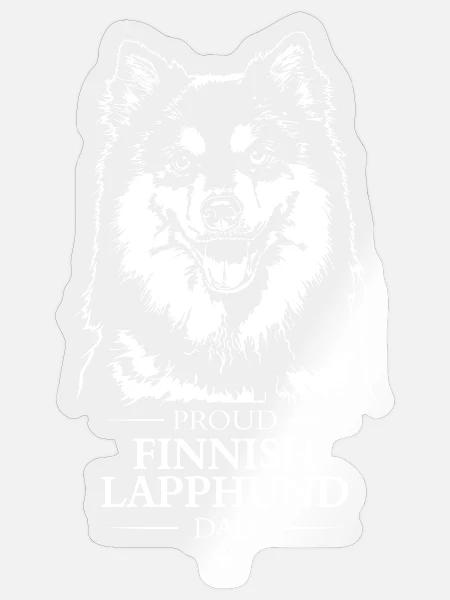 Finnish Lapphund Dad Hunde Hund Wilsigns - Sticker Größe S (10 x 10 cm) - Transparent glänzend