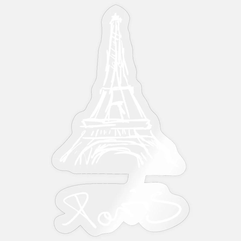 Minimalist Paris Eiffel Tower Illustration Sticker size S (10 x 10 cm)