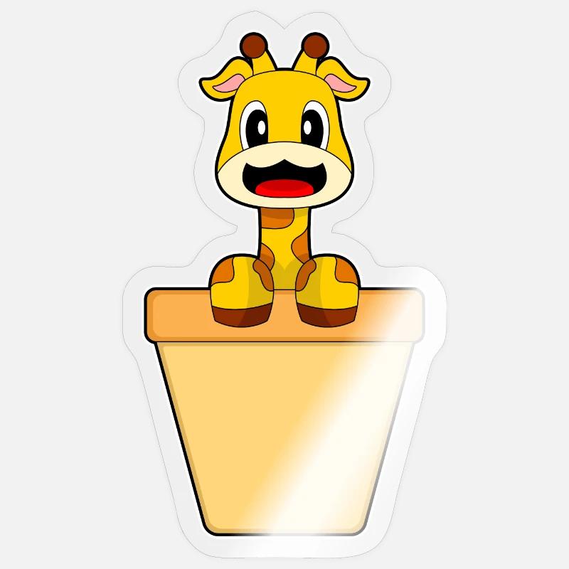 Giraffe Cream Cone - Sticker size S (10 x 10 cm) - transparent glossy