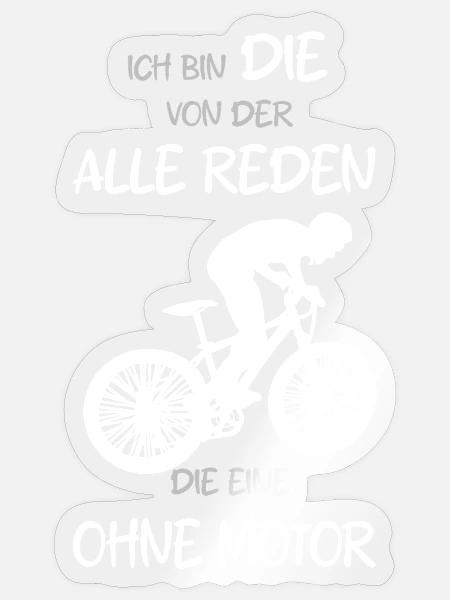 Von der alle Reden, Velo ohne Motor - Sticker Größe S (10 x 10 cm) - Transparent glänzend