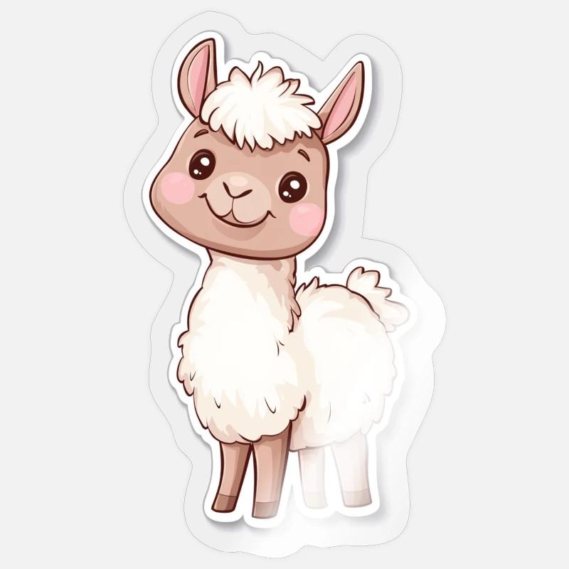 Lama Alpaka Llama Tier Geschenk - Sticker Größe S (10 x 10 cm) - Transparent glänzend