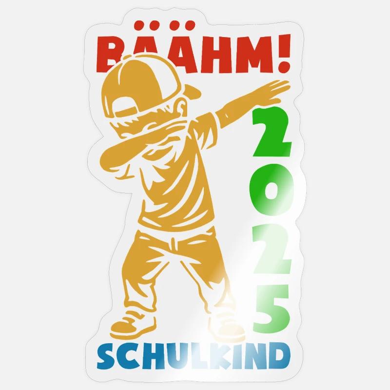 BÄÄHM! Schulkind 2025 - Erste Klasse - Einschulung - Sticker Größe S (10 x 10 cm) - Transparent glänzend