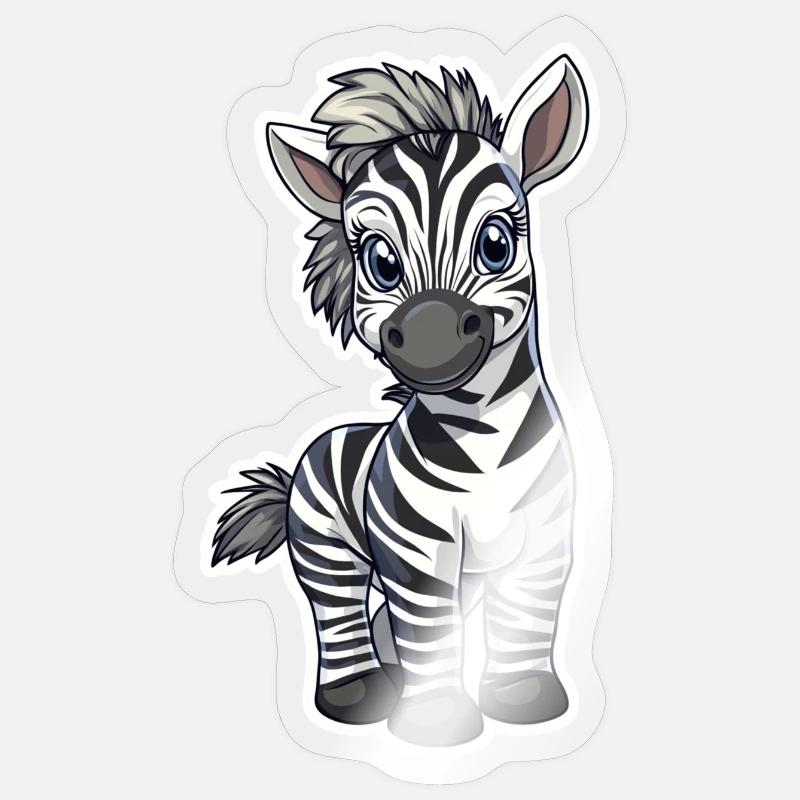 Zebra - Sticker size S (10 x 10 cm) - transparent glossy
