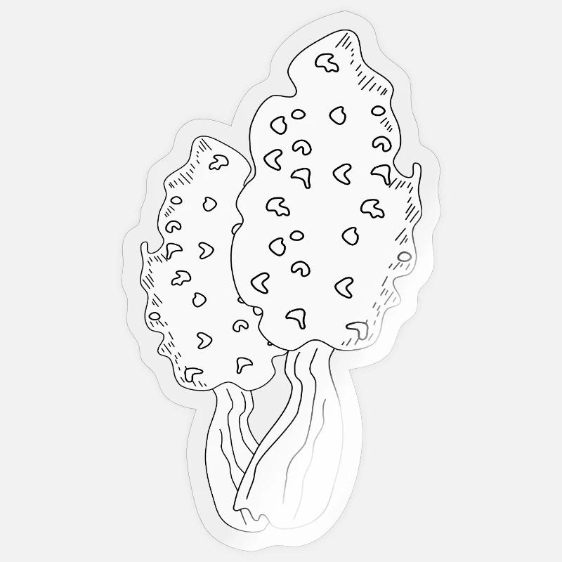MORILLES - Sticker taille S (10 x 10 cm) - brillant transparent
