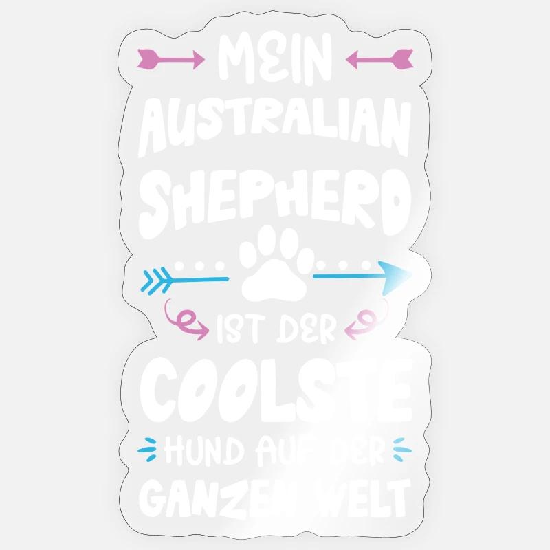 australischer shäferhund hund spruch - Sticker Größe S (10 x 10 cm) - Transparent glänzend