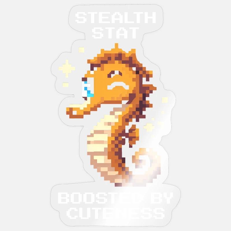 Süß & unsichtbar | Seepferdchen - Sticker Größe S (10 x 10 cm) - Transparent glänzend