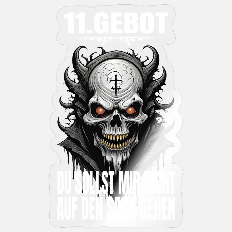 11. Gebot: Du sollst mir nicht auf den Sack gehen - Sticker Größe S (10 x 10 cm) - Transparent glänzend
