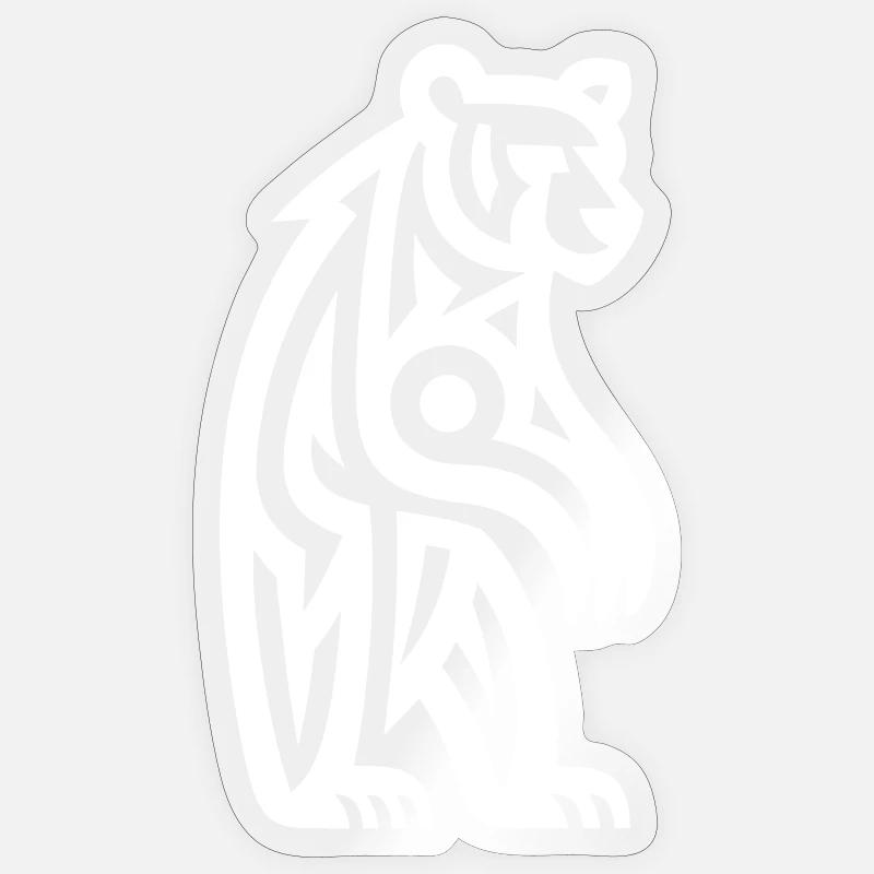 Just a White Bear #3 / JustN-imal - Sticker Größe S (10 x 10 cm) - Transparent glänzend