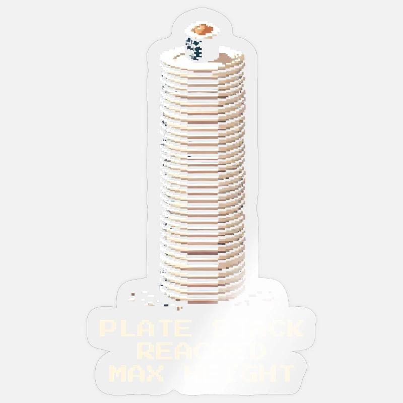 Plate Stack Maximum | Running Sushi - Sticker size S (10 x 10 cm) - transparent glossy
