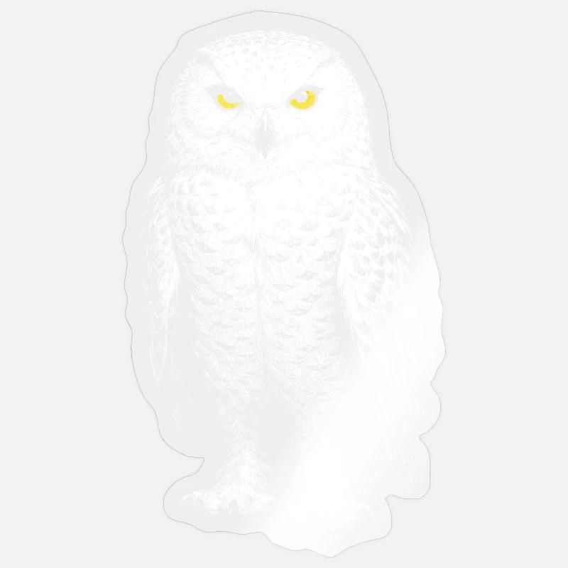 Schneeeule - Sticker Größe S (10 x 10 cm) - Transparent glänzend
