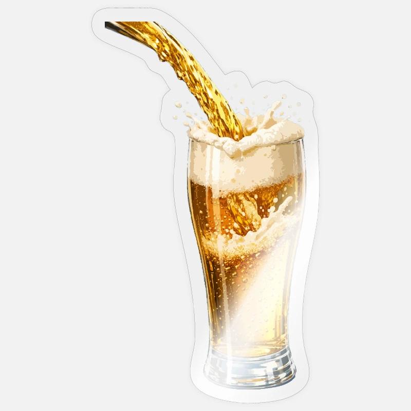 Éclat de mousse de bière dorée Sticker taille S (10 x 10 cm)