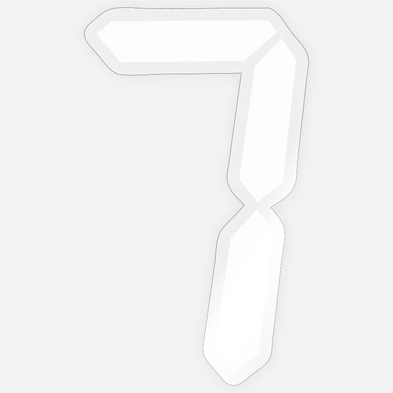 digitale_zahl_7 - Sticker taille S (10 x 10 cm) - brillant transparent
