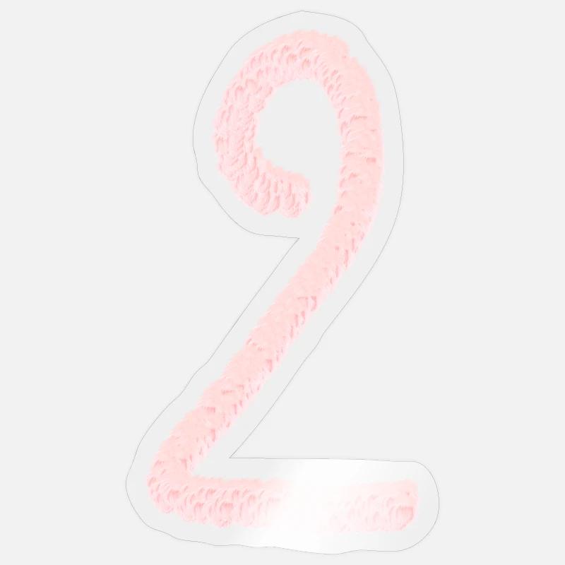 Chiffre 2 - Sticker taille S (10 x 10 cm) - brillant transparent