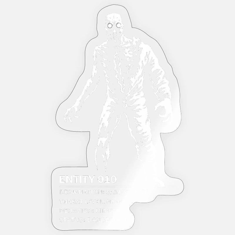 Backrooms Entité 010 blanche - Sticker taille S (10 x 10 cm) - brillant transparent