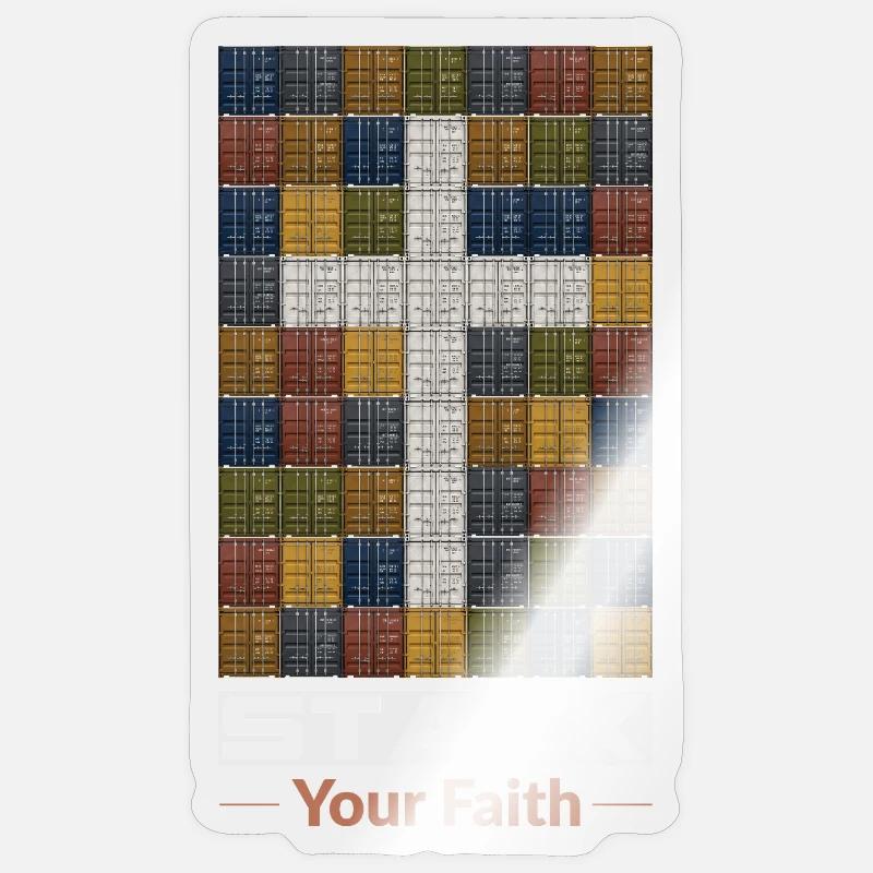 Stack Your Faith - Sticker size S (10 x 10 cm) - transparent glossy