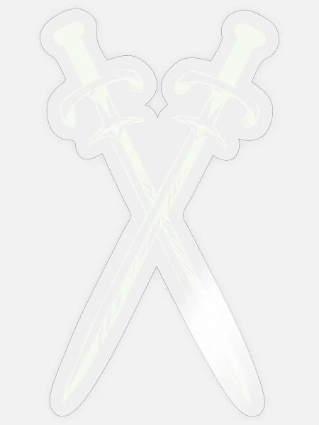 Zwei Schwerter im Cross-Design - Sticker Größe S (10 x 10 cm) - Transparent glänzend
