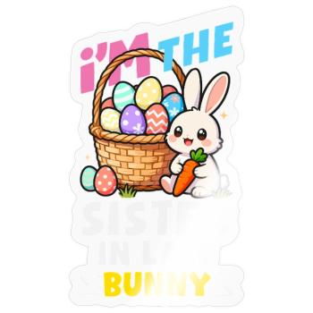 Frohe Ostern Süßer Osterhase Eiersuche Ostereier - Sticker Größe S (10 x 10 cm) - Transparent glänzend - Vorne