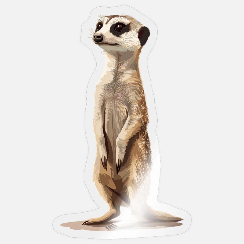 Suricate Erdmännchen - Sticker taille S (10 x 10 cm) - brillant transparent