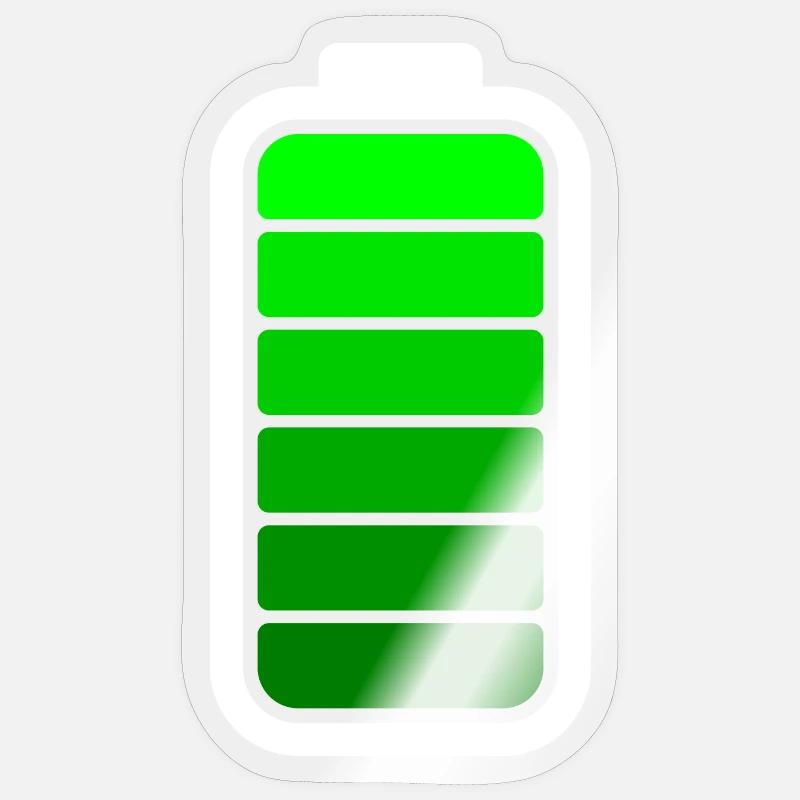 FULL BATTERY - White - Sticker Größe S (10 x 10 cm) - Transparent glänzend