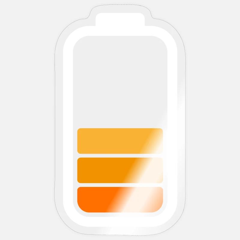 HALF BATTERY - Blanc - Sticker taille S (10 x 10 cm) - brillant transparent